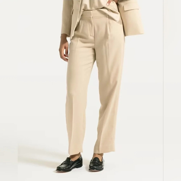 J.Crew Essential Pant linen & Cupro Beige New! Size 14 Beach Office Minimalist - Picture 1 of 5